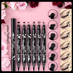 🆕BEST DEAL!!💖2 IN 1 STAMP & EYELINER 6 PC SET, WATERPROOF & SMUDGE PROOF